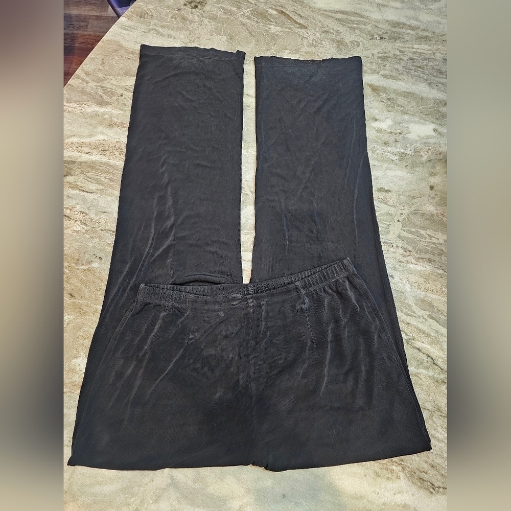 Chico’s Travelers Black Wide Leg Pull-On Pants Size 3 (XL/16-18)